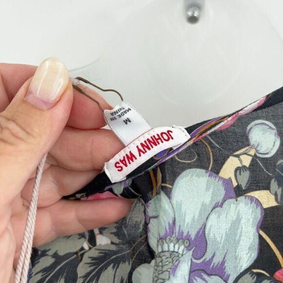 Johnny Was Floral Midi Dress - Black and Multicolor - Picture 11 of 14